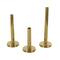 Gold Stainless Steel Metal Slim Minimalistic Candle Holder with Round Base Set